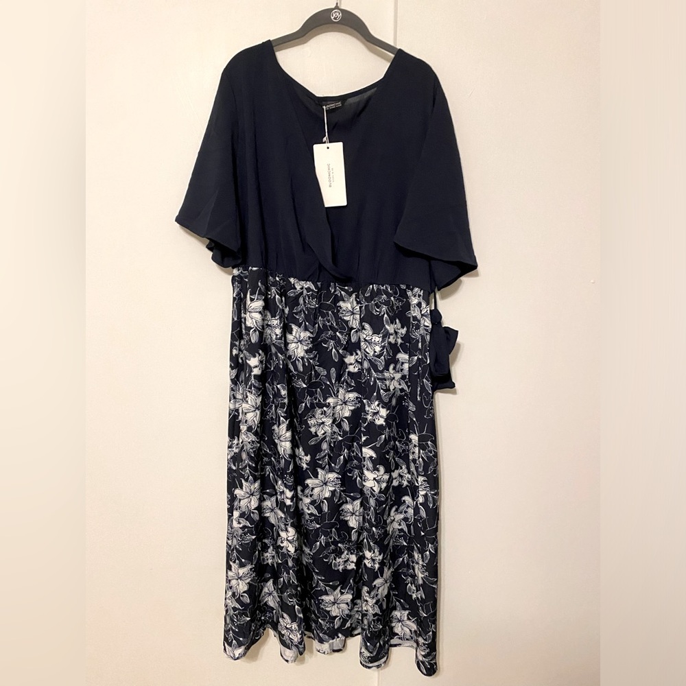 NWT Blue & White Floral Dress by Bloomchic